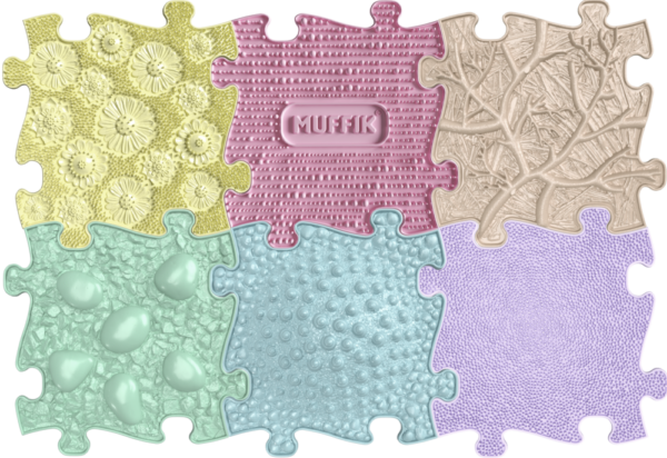 Orthopädische Strukturmatten "Muffik Baby-Set Pastel" - 6 Teile